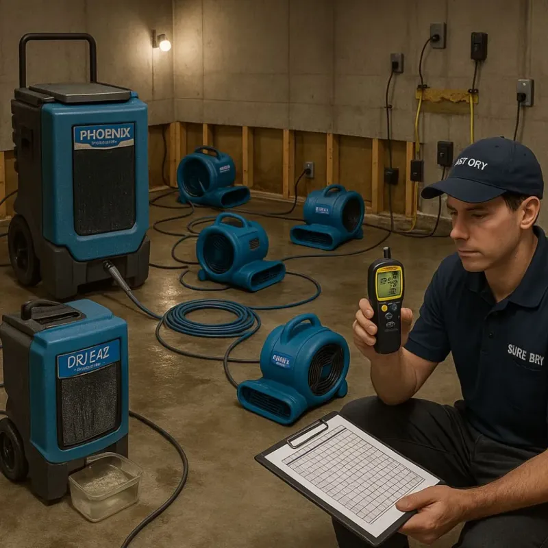 Structural Drying and Dehumidification process in North Stamford, CT